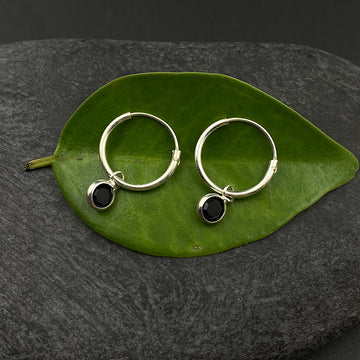 Black Drop Helix Rings